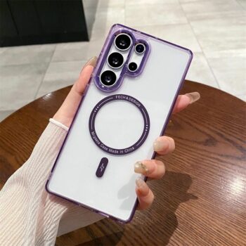 Pastel Crystal Clear Magnetic Phone Case for S25 Series