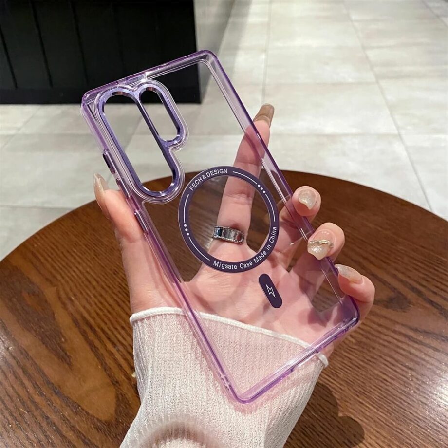 Purple Crystal Clear Magnetic Phone Case