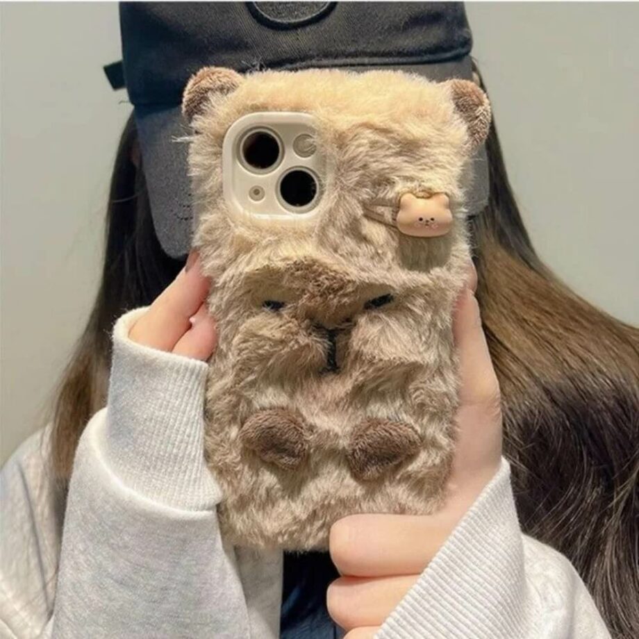 Soft Fluffy Capybara Plush Phone Case