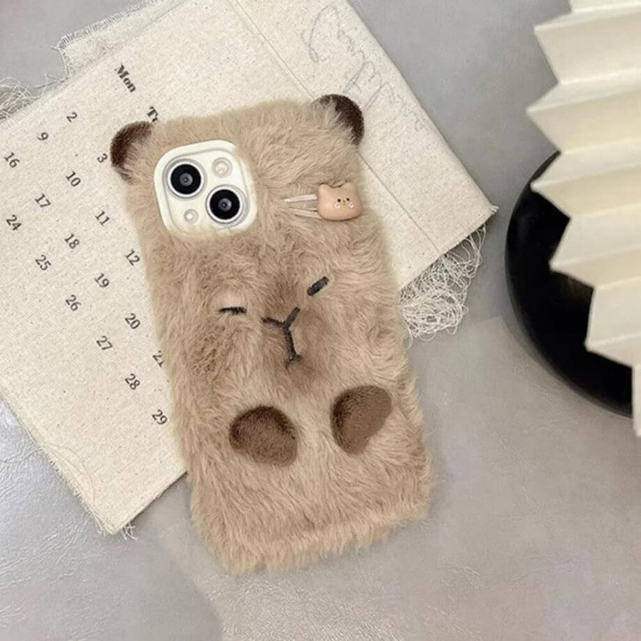 Soft Fluffy Capybara Plush iPhone Case