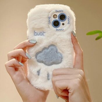 Soft Fluffy Cloud Plush iPhone Case