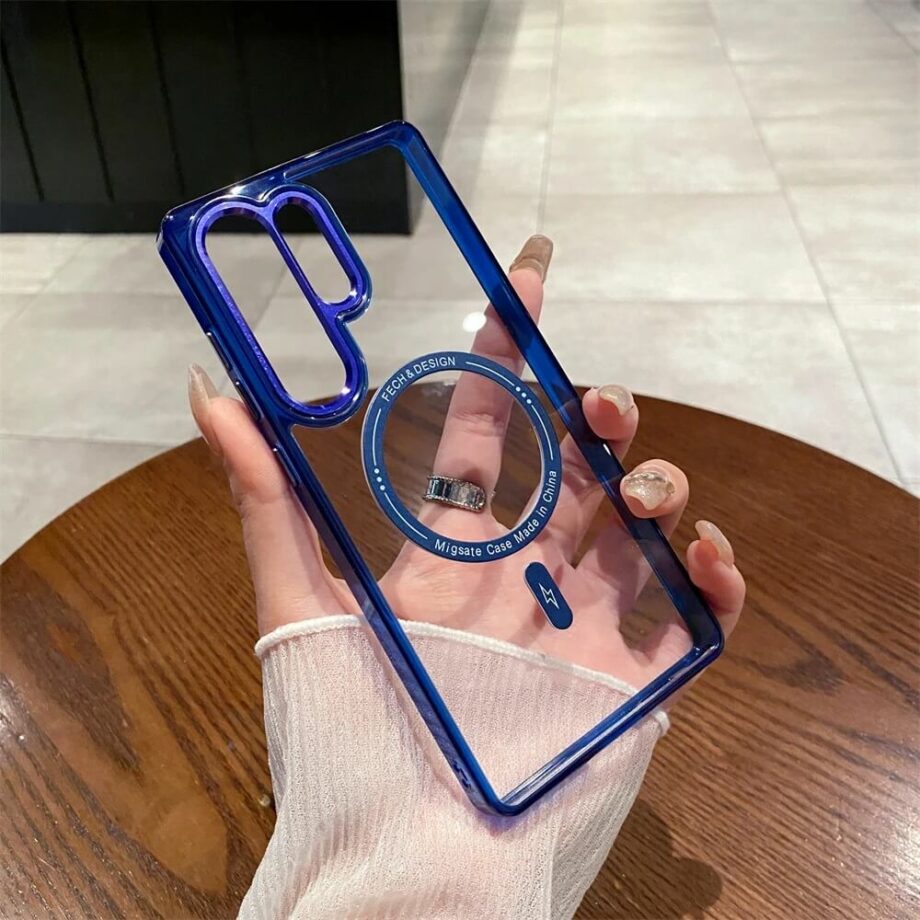 navy Crystal Clear Magnetic Phone Case