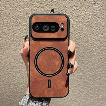 Matte Leather Magnetic Google Pixel Case with Camera Protection