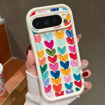 Colorful 3D Brushstroke Hearts Google Pixel Case