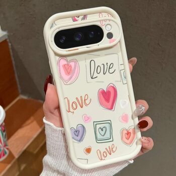 Cute Hand Drawn Love Hearts Google Pixel Case