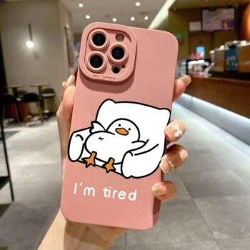 Cute Lazy Penguin I'm Tired Aesthetic iPhone Case