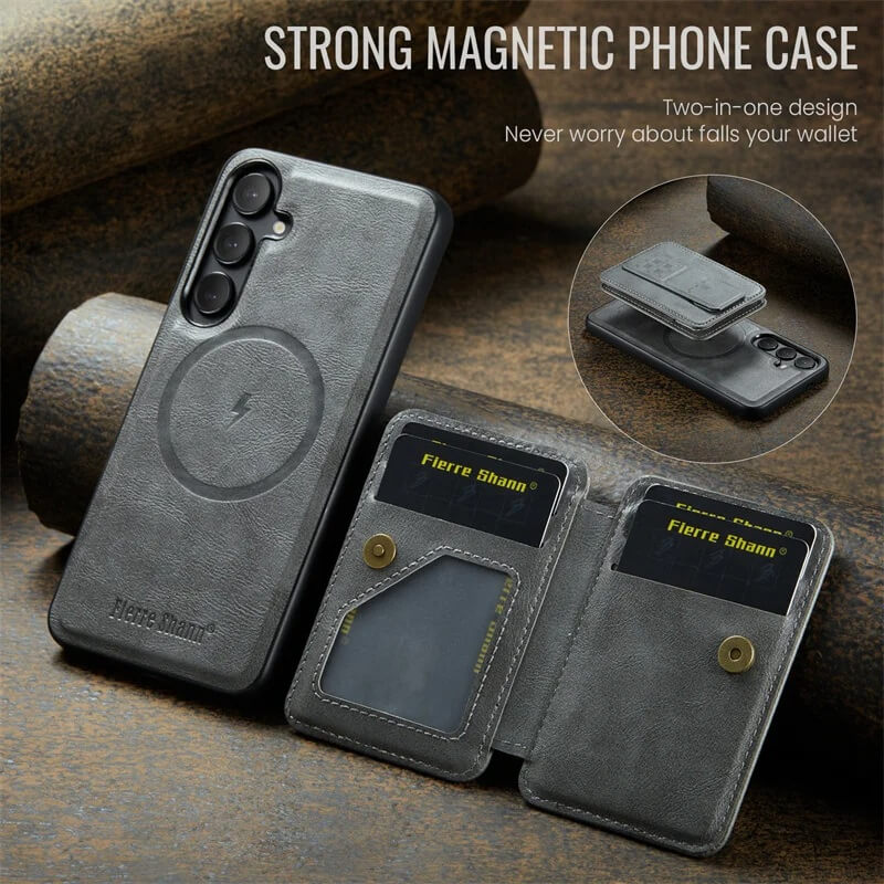 Detachable Wallet Case with Kickstand for Samsung S25 Series