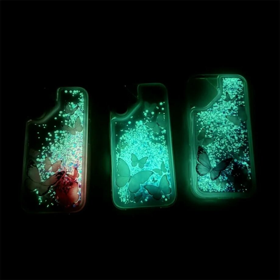 Glow in The Dark Glitter Butterfly Quicksand Bling Phone Case