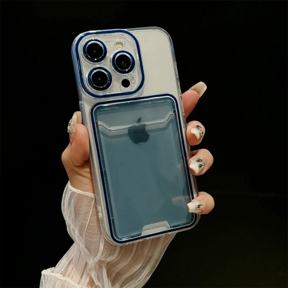 Jelly Transparent iPhone Case with Card Holder