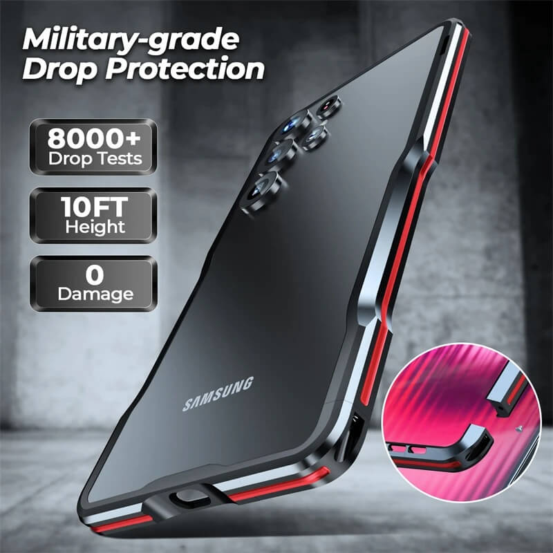 Military grade drop protection metal frame samsung case