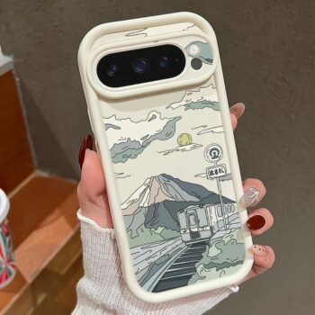 Retro Japanese Mountain Train Case for Google Pixel 8, 9 Series