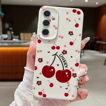 Sweet Red Cherry Soft Silicone Samsung Phone Case