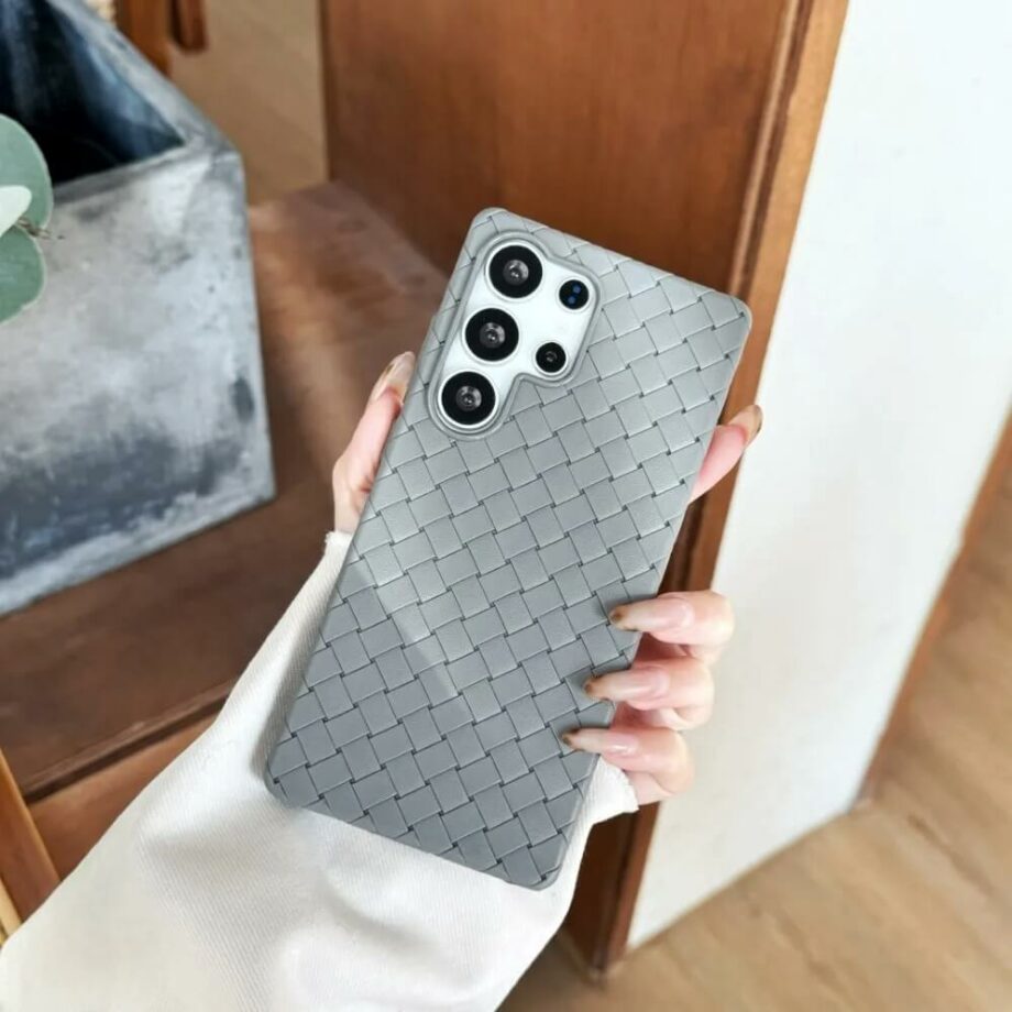 Ultra-Slim Woven Silicone Phone Case with Heat Dissipation - Gray